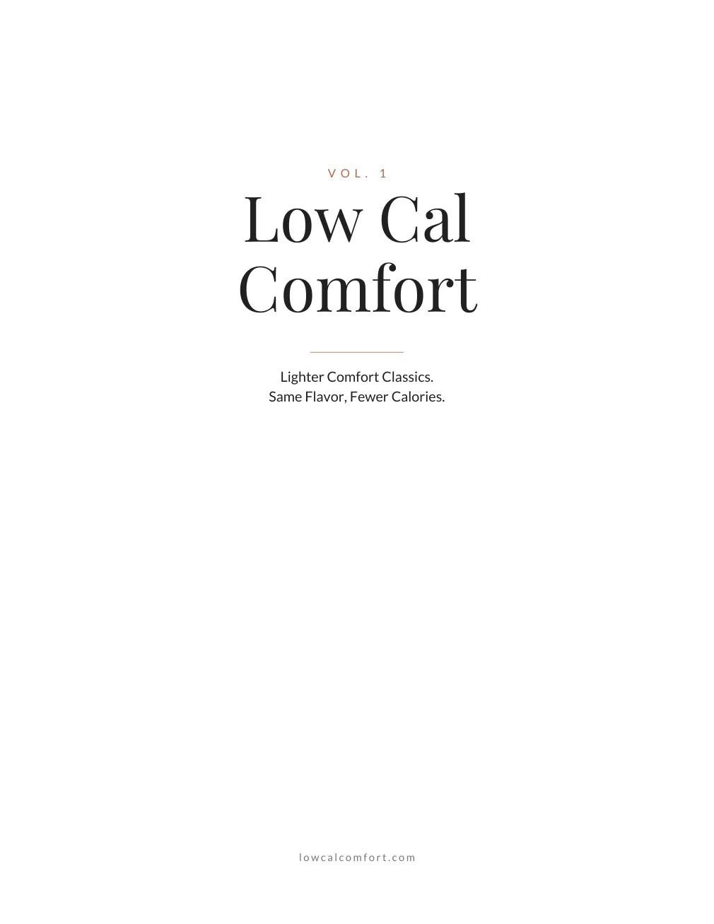 Low Cal Comfort Volume 1 cookbook cover