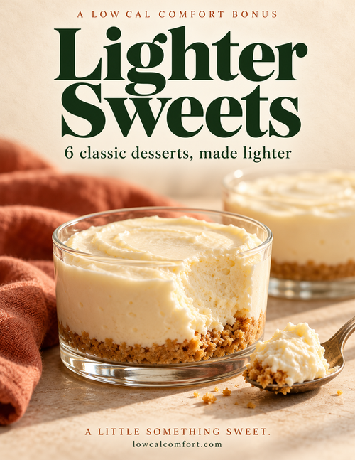 Lighter Sweets bonus cookbook cover featuring cheesecake cups